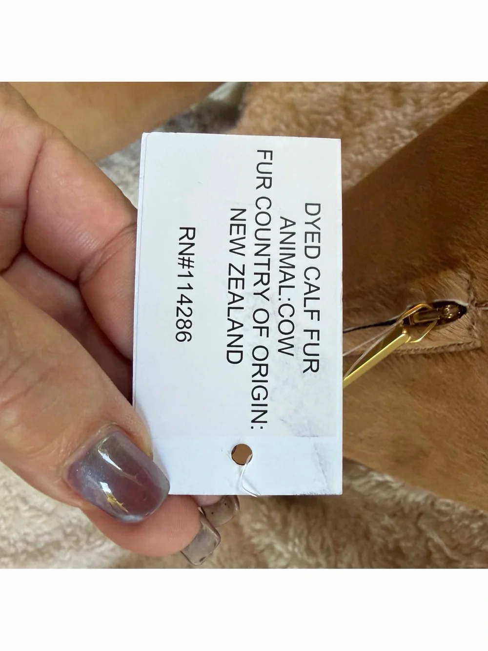 NWT Calvin Klein Calf Fur Knee-High Boots - Tan
